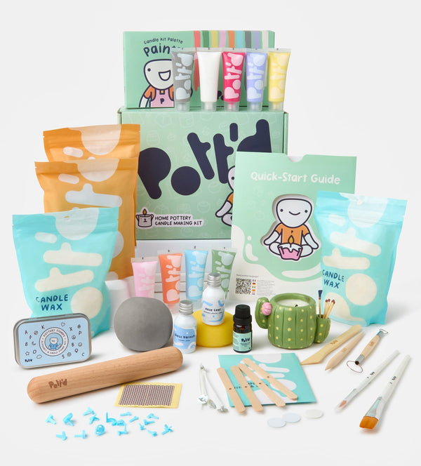 Kit De Fabrication De Bougies En Céramique Maison - Set De 2 Bougies