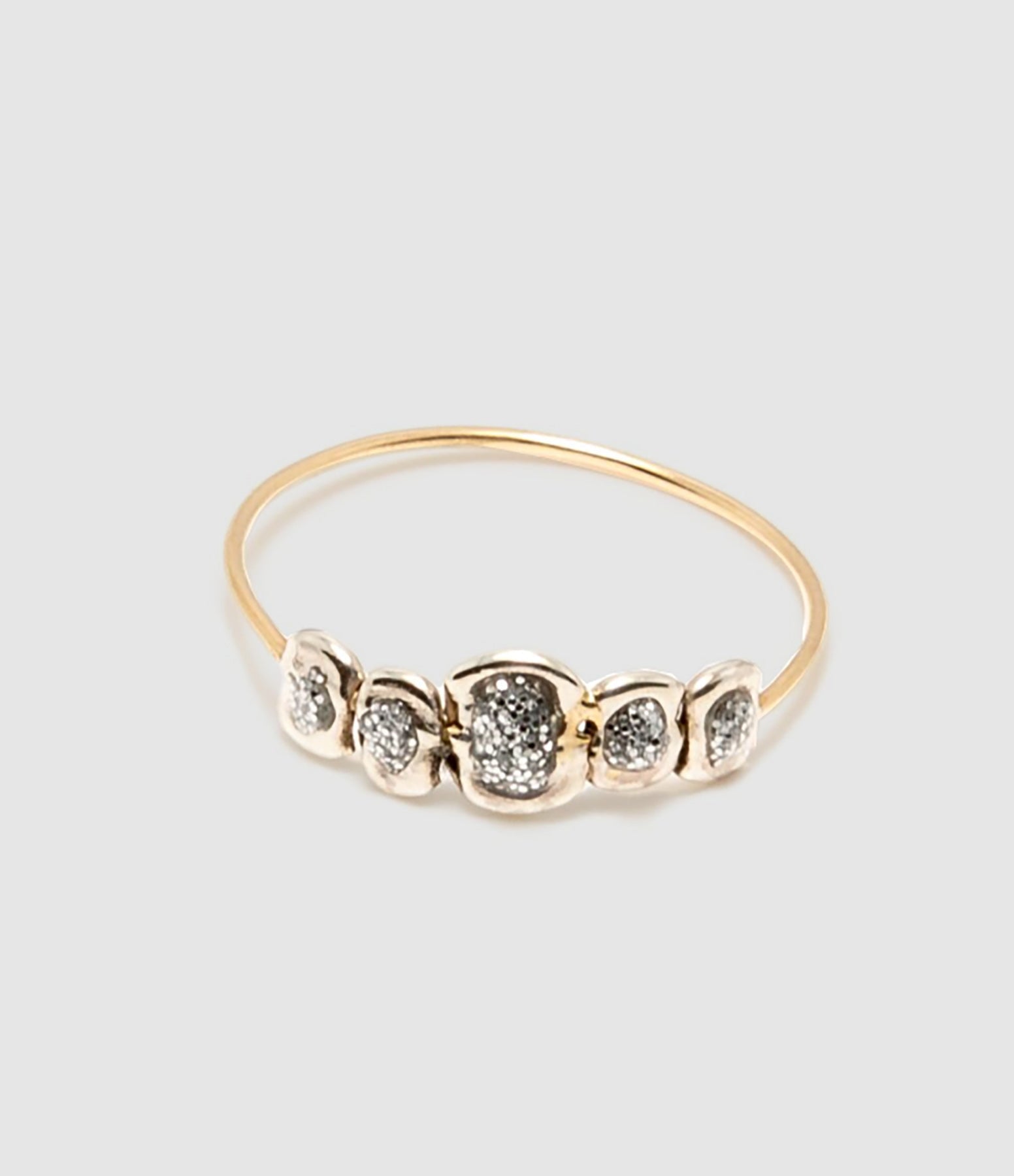 Lsonge - Bague Sublime 5 Pépites Email Diamanté Or Jaune - Femme