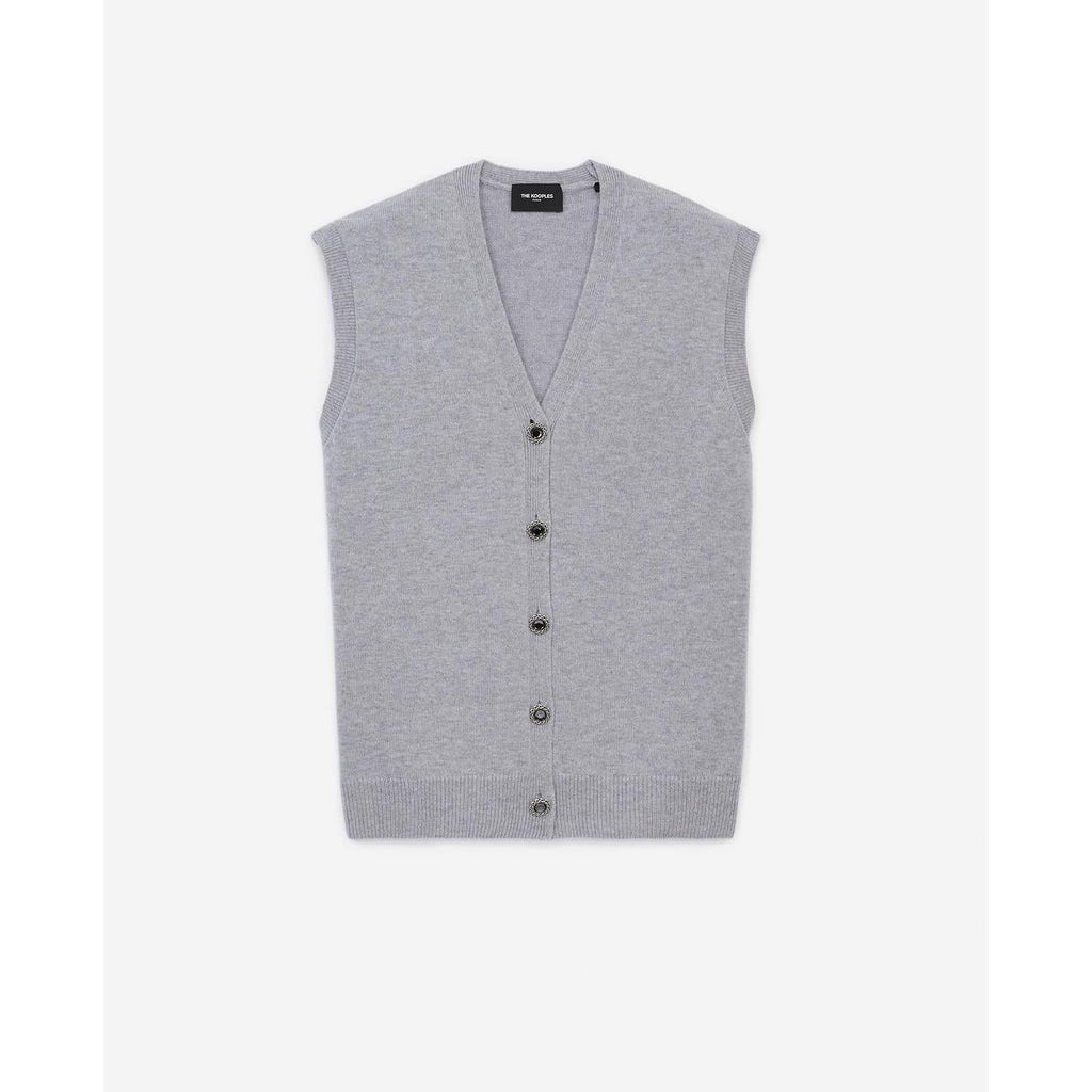 Cardigan Laine Gris Boutons-Bijoux - Femme - The Kooples - The Bradery
