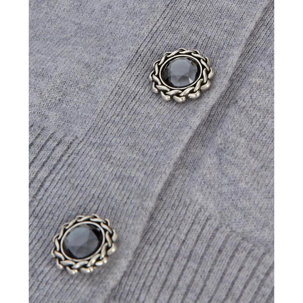 Cardigan Laine Gris Boutons-Bijoux - Femme - The Kooples - The Bradery