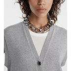 Cardigan Laine Gris Boutons-Bijoux - Femme - The Kooples - The Bradery