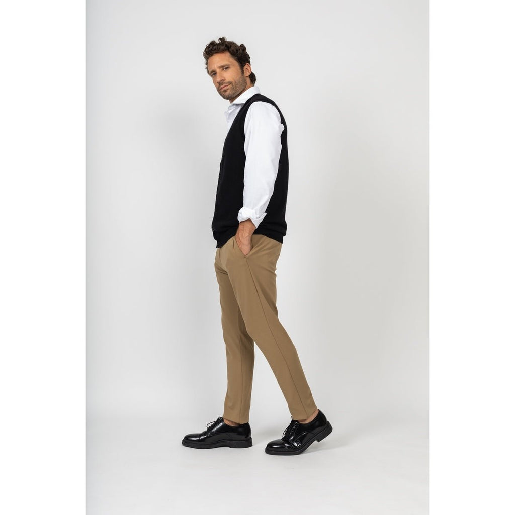 Cardigan Sans Manches Arthur Noir, Jersey, 100% Cachemire, 2 Fils - Homme - Perfect Cashmere - The Bradery