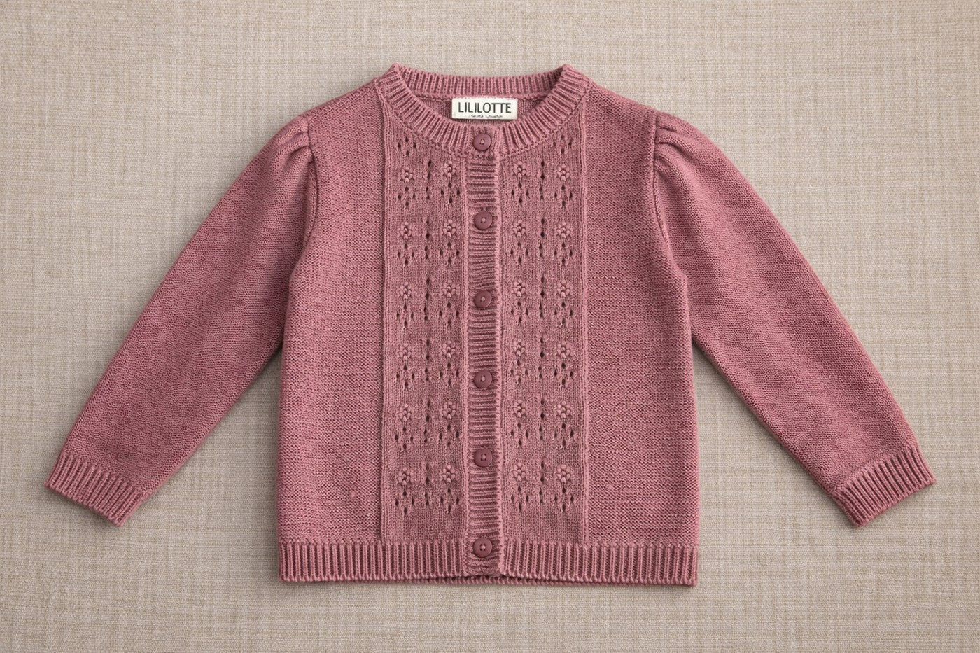Cardigan Vincianne Tricot Vieux Rose - Enfant Fille