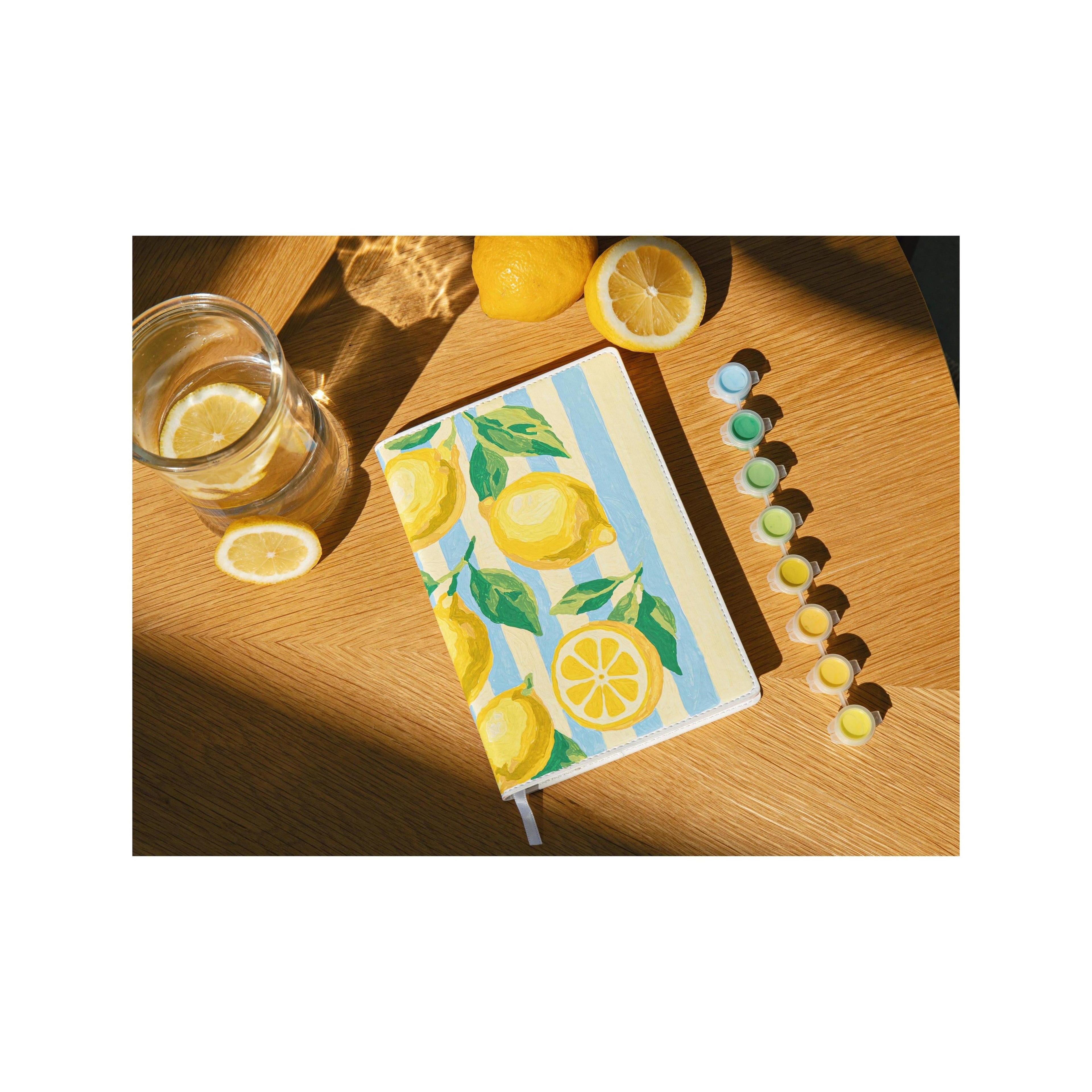 Carnet À Peindre - Notebook Peinture Au Numéro - Petit Pinceau - Citrons