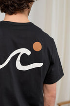 black slow fashion graphic shirt