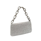 Elegant Catena Antique Silver Clutch with chain handle, perfect for evening outings and stylish occasions.