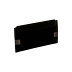 Catena Black Envelope Clutch in velvet with metallic black and antique gold accents, perfect for elegant occasions.