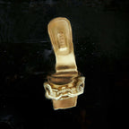Catena Gold high-heel sandal with metallic leather and elegant chain detail, perfect for sophisticated events.