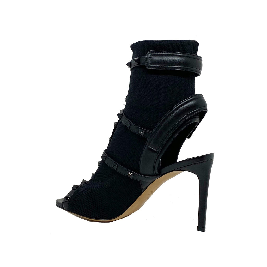 Sandales Valentino Rockstud Sock Heel - Black - Femme