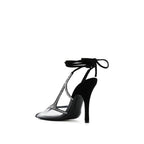 Escarpins - The Attico Venus Chrome Slingback - Black