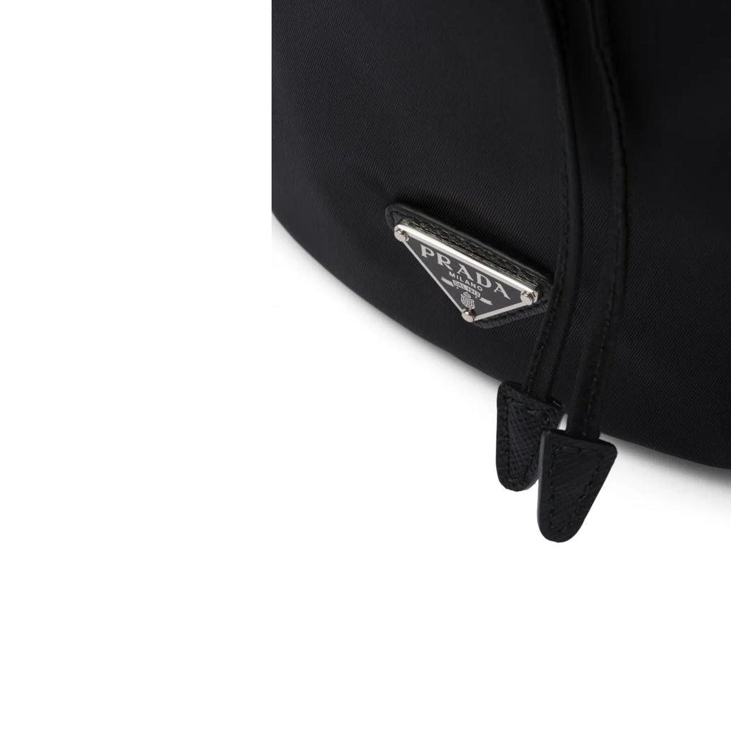 Prada - Pochette Nylon And Leather Drawstring - Femme - Black