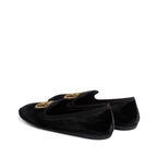 Ballerines - Miu Miu Logo Velvet Flats - Black