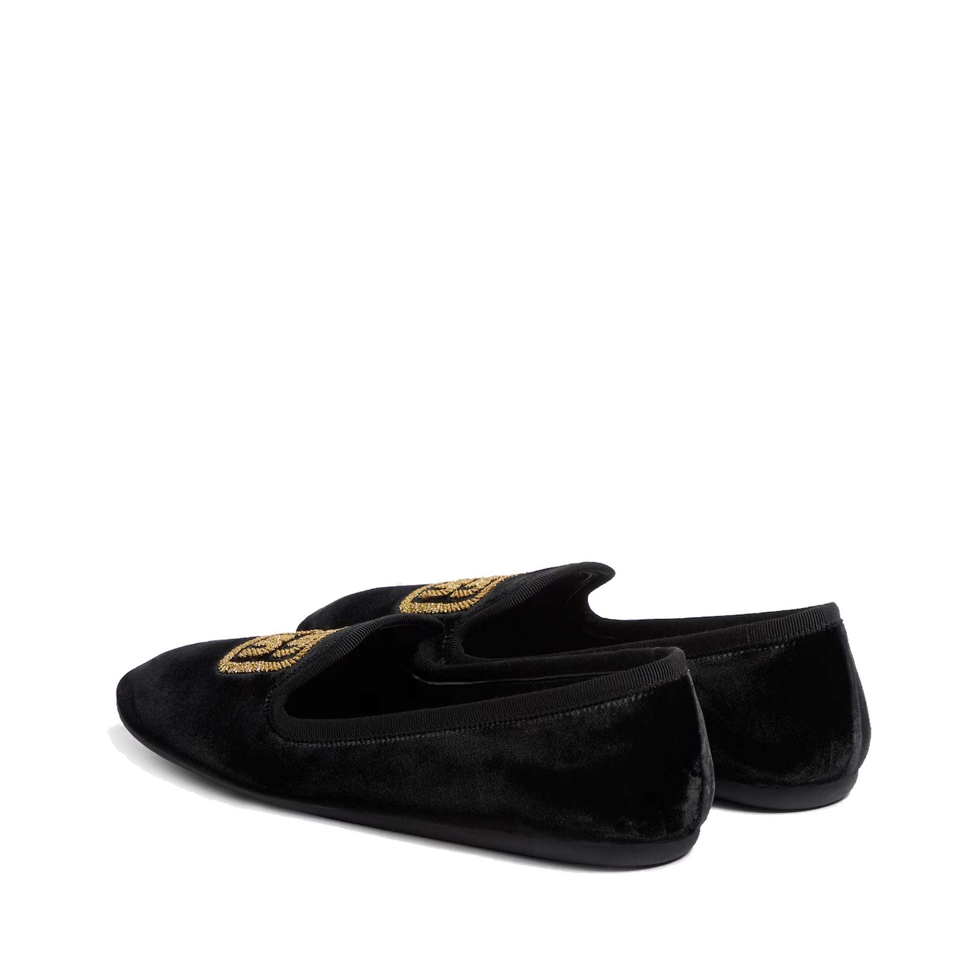 Ballerines - Miu Miu Logo Velvet Flats - Black