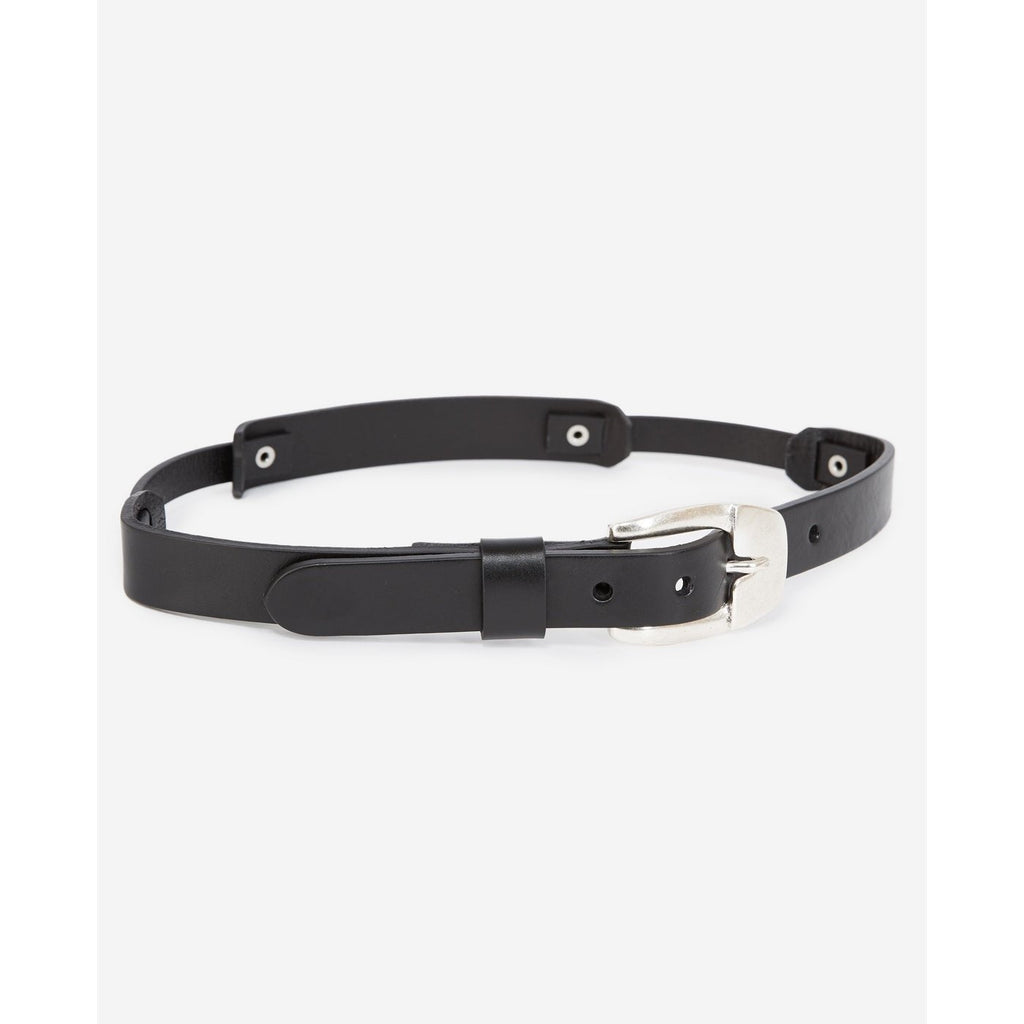The Kooples - Ceinture Cuir Fine À Découpes - Noir - Femme