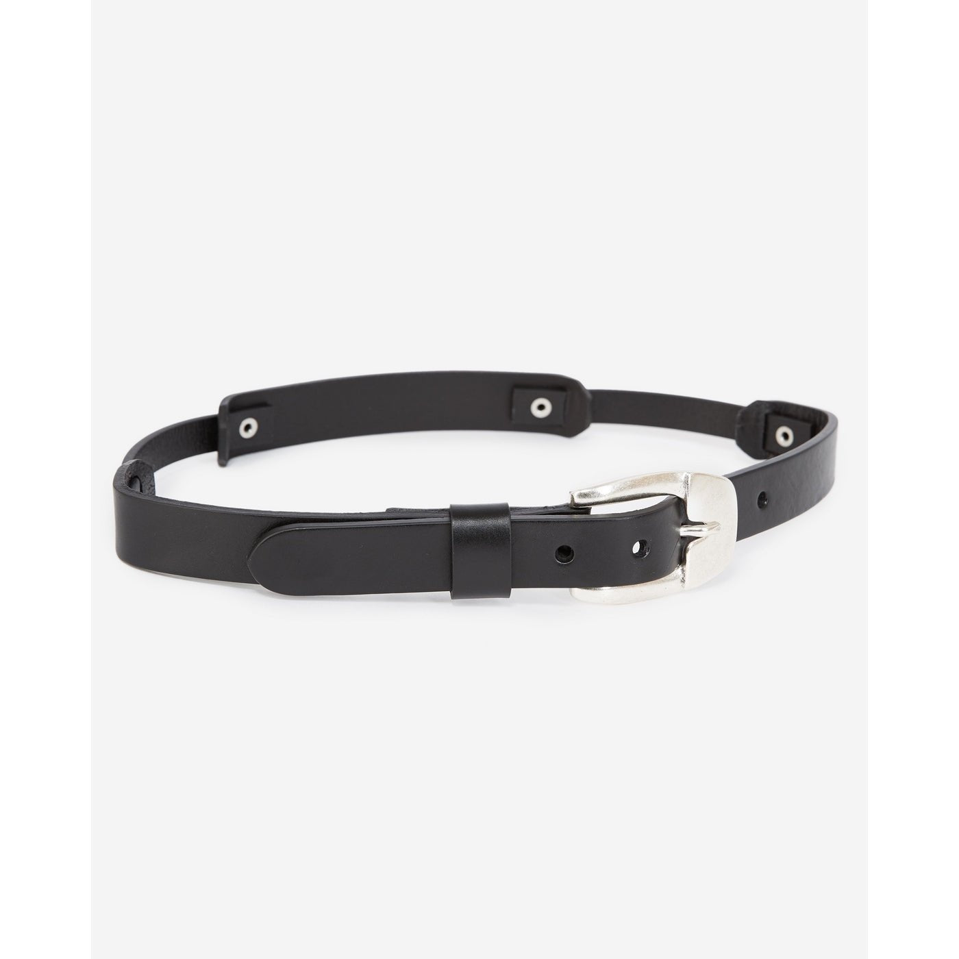 The Kooples - Ceinture Cuir Fine À Découpes - Noir - Femme