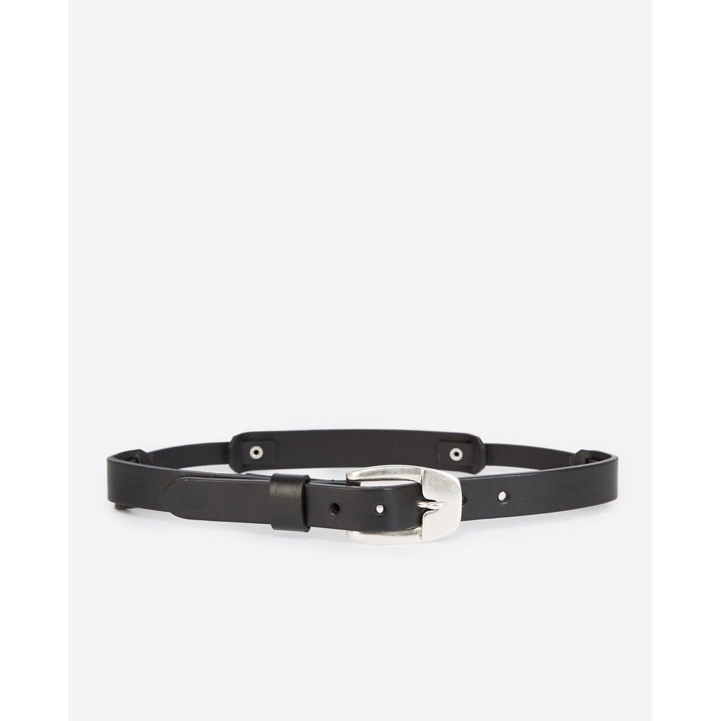 The Kooples - Ceinture Cuir Fine À Découpes - Noir - Femme