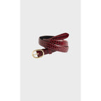 Ceinture Fine Boucle Ovale Cuir Effet Croco - Bordeaux CEINTURE Gerard Darel