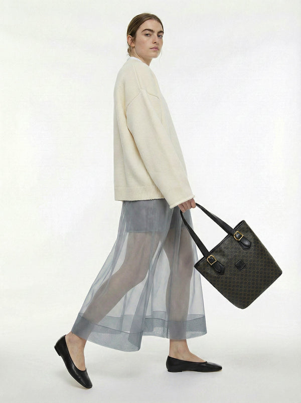 Cabas Céline Macadam Toile Enduite Noire