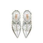 Escarpins Valentino Garavani Rockstud Leather - Silver - Femme