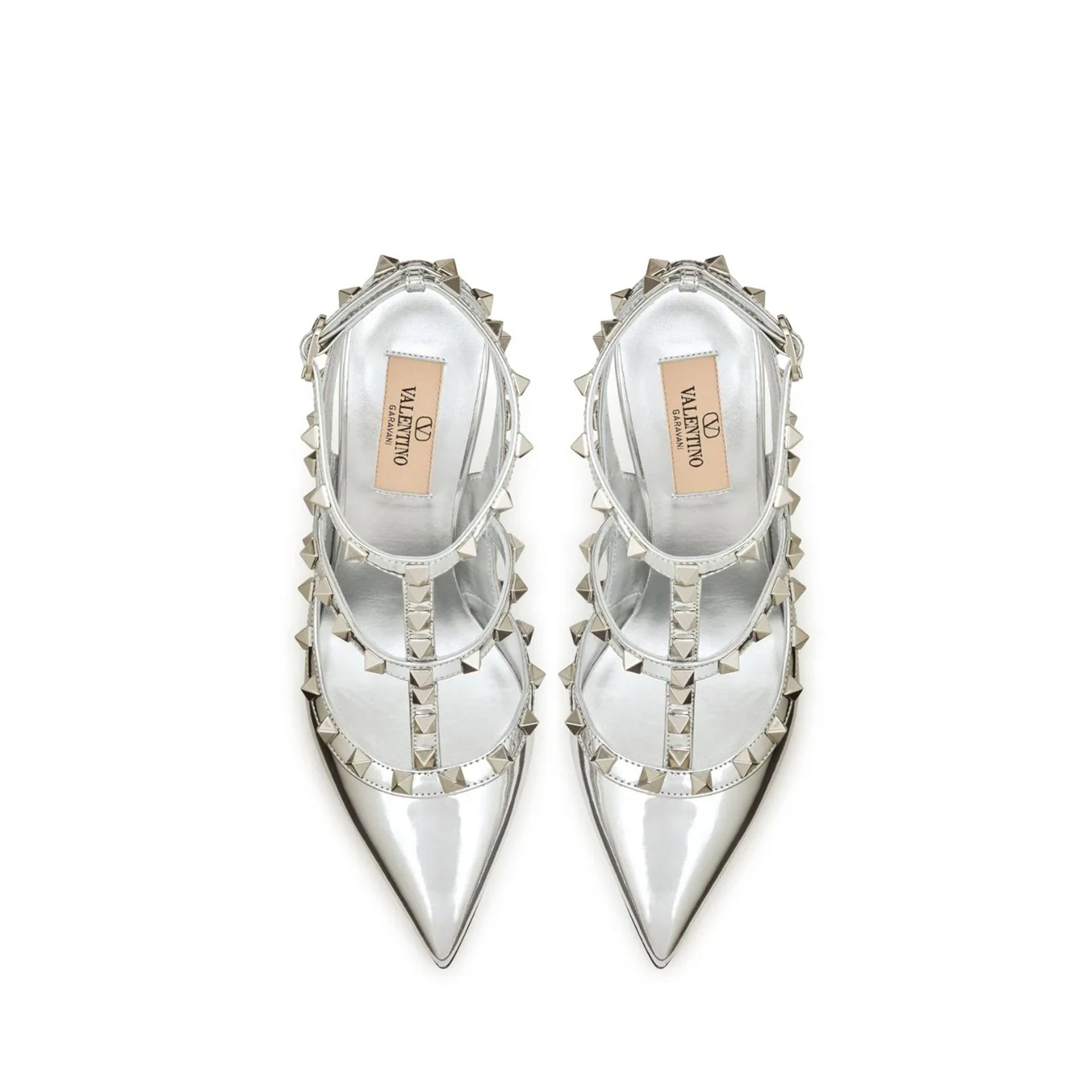 Escarpins Valentino Garavani Rockstud Leather - Silver - Femme