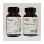 French Mush compléments alimentaires à base d'extraits de champignons médicinaux biologiques fabriqués en France Complexe Champignons 5 - Chaga Bio - gélules -