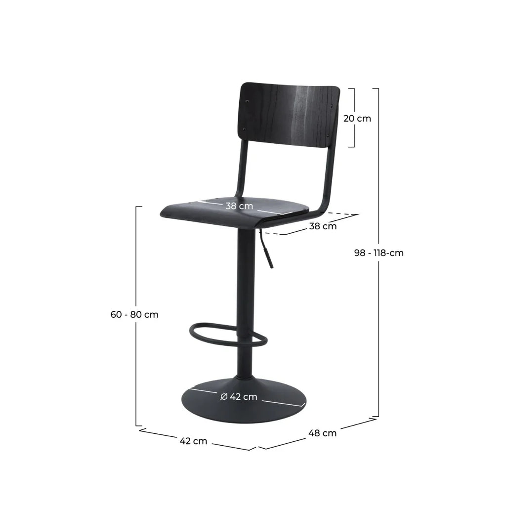 Lot De 2 Tabourets De Bar Clem - Noir