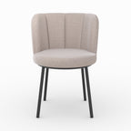 chaise aby en tissu beige chine