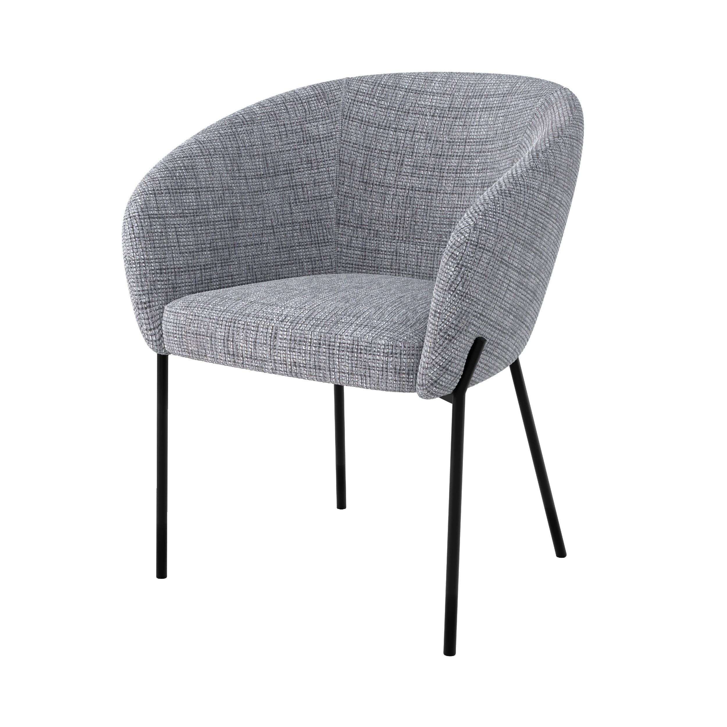 chaise andy en tissu gris chine fond blanc