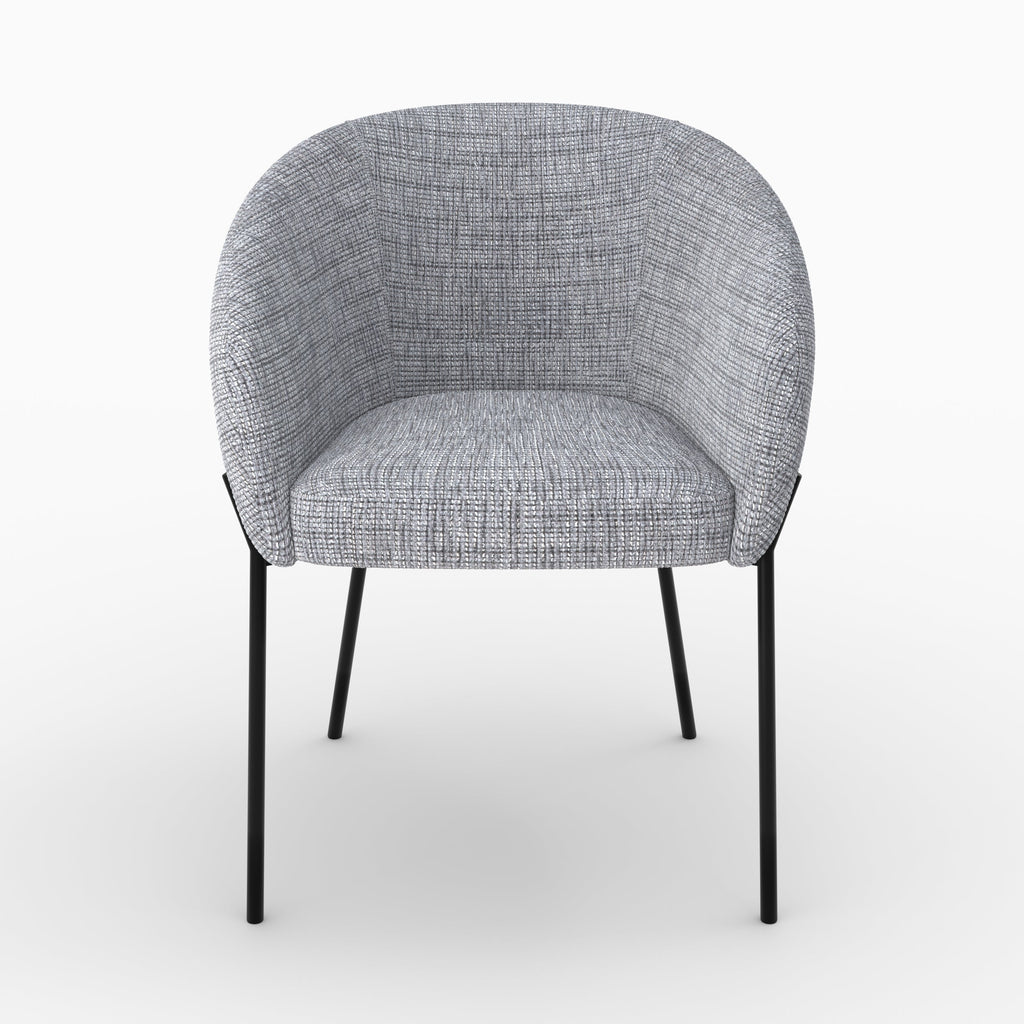 chaise andy en tissu gris chine
