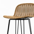chaise bar assise tressee pieds metal