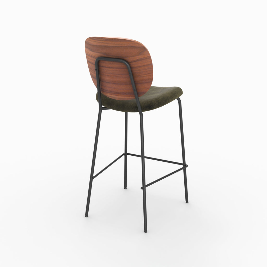 chaise bar simone velours kaki ilot central 65 5cm lot 2