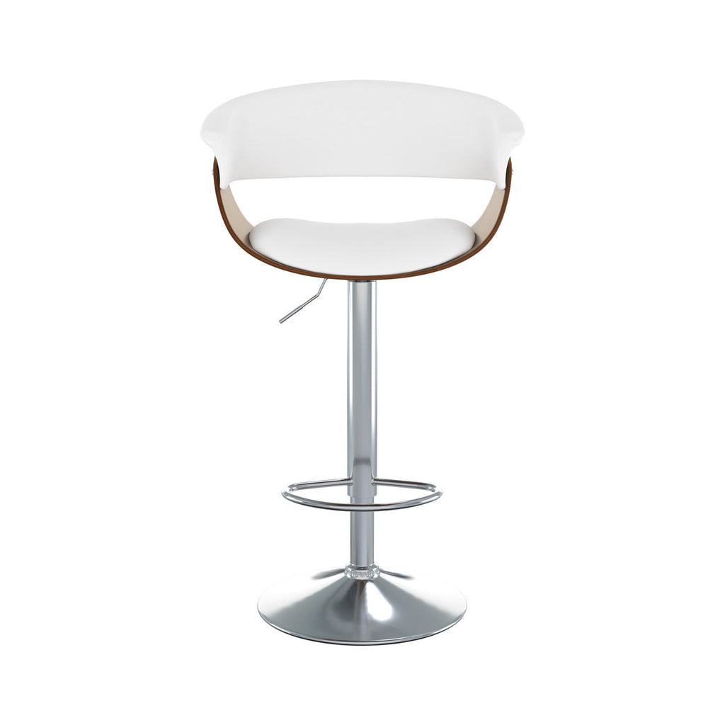 chaise basile en cuir synthetique blanc avec accoudoirs basile