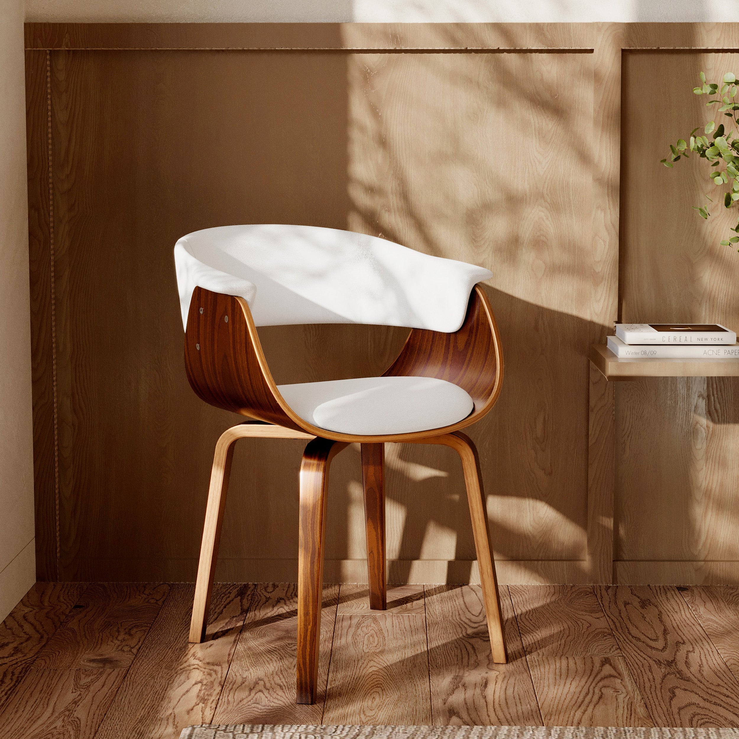 chaise blanche piada bois pu blanc