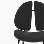 chaise bois noyer velours noir coccinelle unite