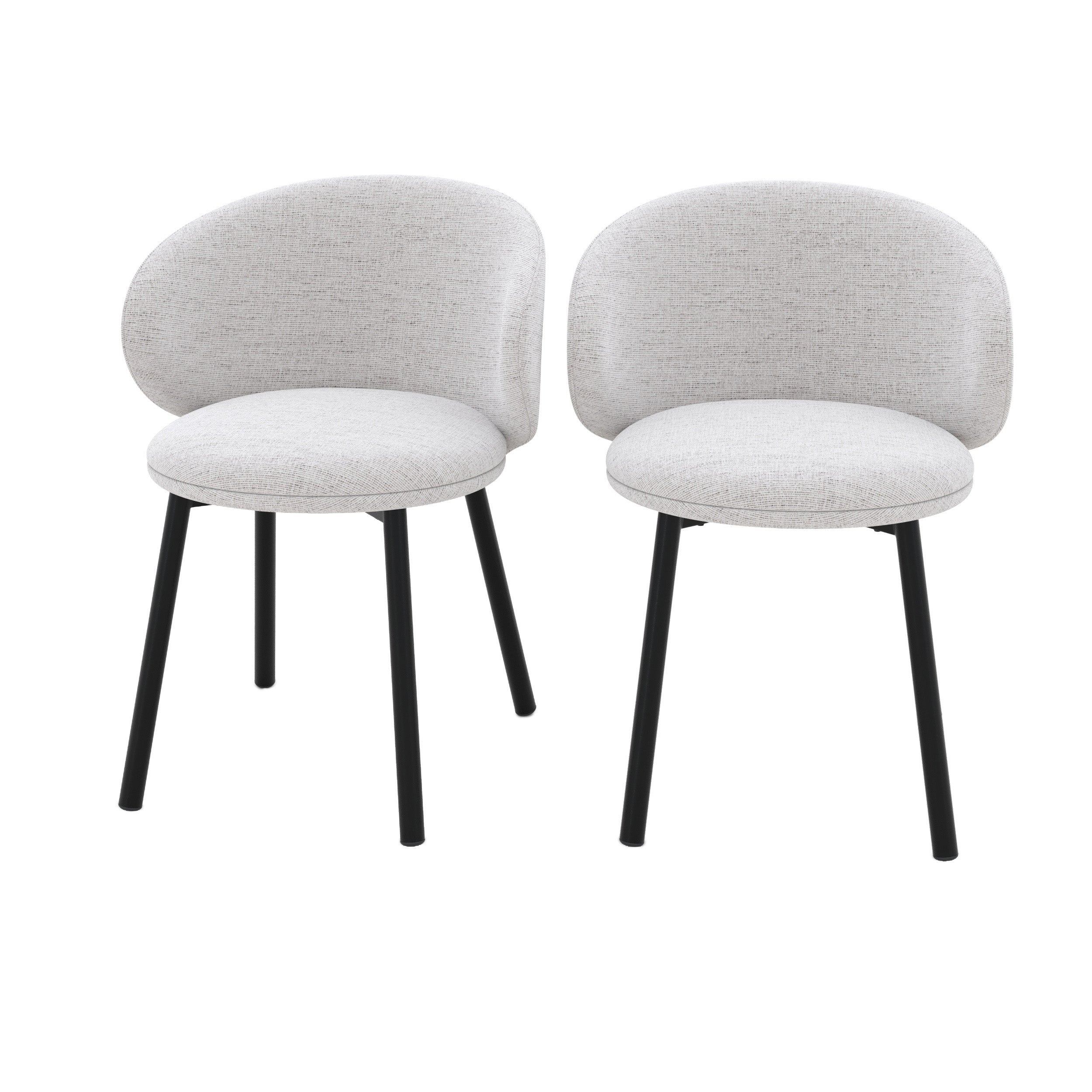 chaise cecilia en tissu gris clair chine lot de 2 fond blanc