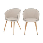 chaise chiara beige et pieds en metal lot de 2