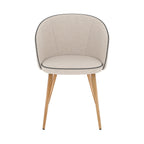 chaise chiara en tissu beige et pieds en metal