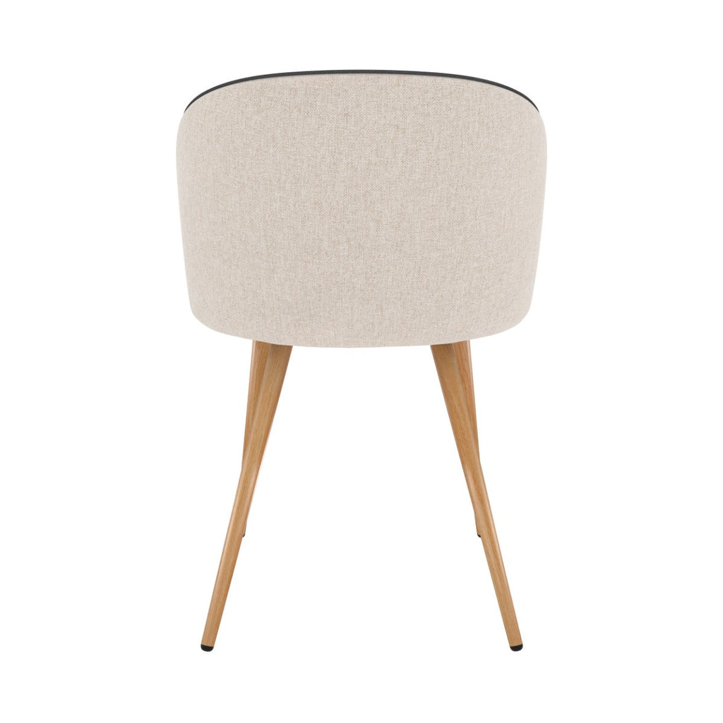 chaise chiara en tissu beige lot de 2