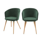 chaise chiara en velours vert lot de 2 liseret noir