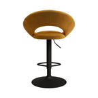 chaise cloclo pieds metal noir velours jaune curry reglable