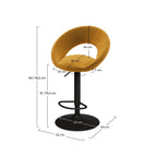 chaise cloclo velours jaune curry pieds metal noir