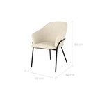 chaise cocooning blanche effet laine bouclette toscane