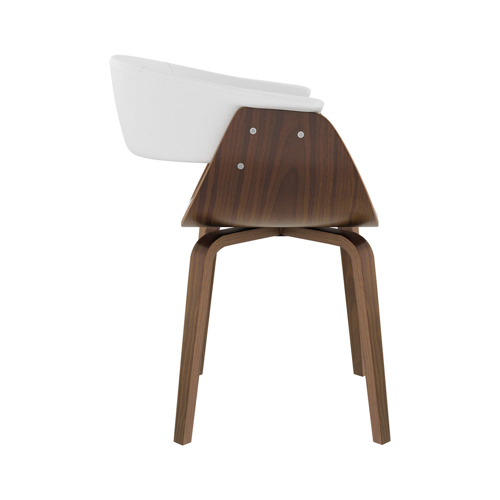 chaise confortable blanche en bois et simili cuir basile
