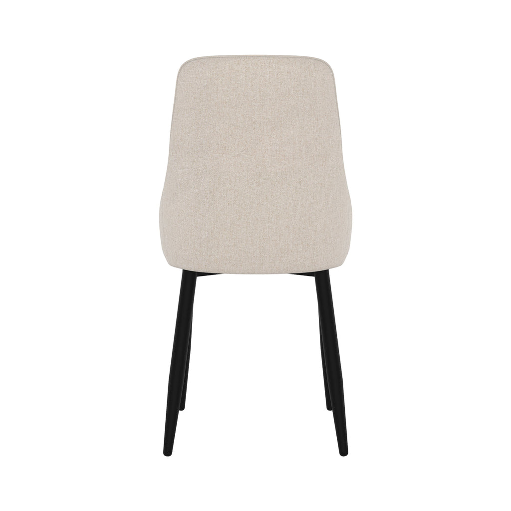 chaise confortable en tissu beige pieds noir pipo