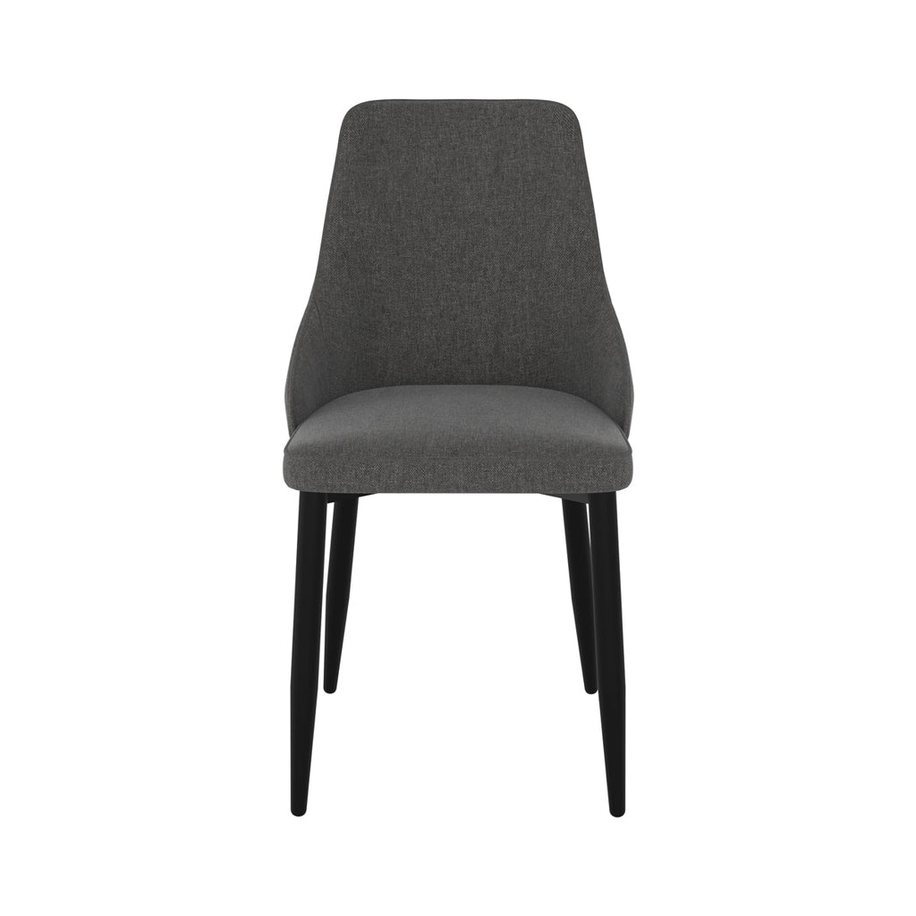 chaise confortable en tissu gris fonce pipo