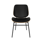chaise confortable noir et bois clair hector