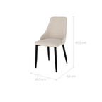 chaise confortable pieds noir et tissu beige pipo