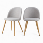 chaise cozy tissu taupe chine clair lot de 2