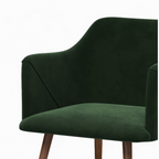 chaise daisy en velours vert fonce avec accoudoirs lot de 2