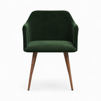 chaise daisy velours vert fonce avec accoudoirs lot de 2